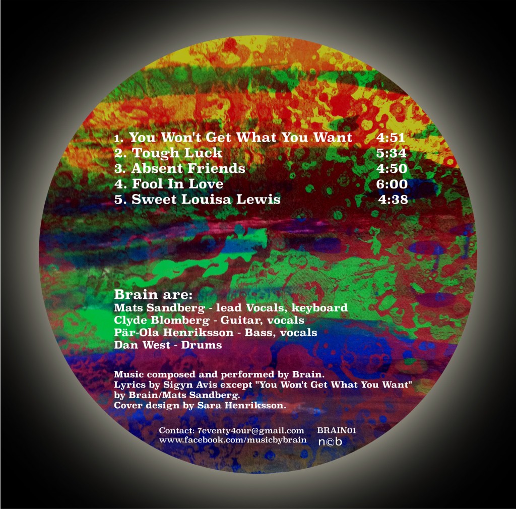 Brain CD artwork, back