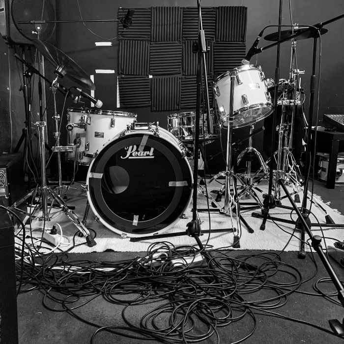 Drum kit, preparation for recording